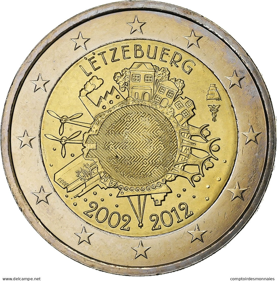 Luxembourg, 2 Euro, €uro 2002-2012, 2012, SPL+, Bimétallique - Luxembourg