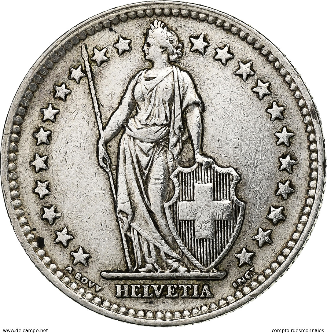 Monnaie, Suisse, 2 Francs, 1943, Bern, TB+, Argent, KM:21 - Autres & Non Classés