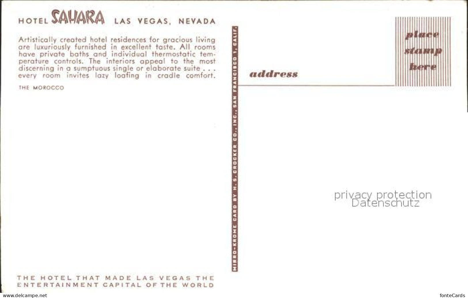 72289645 Las_Vegas_Nevada Hotel Sahara  - Andere & Zonder Classificatie