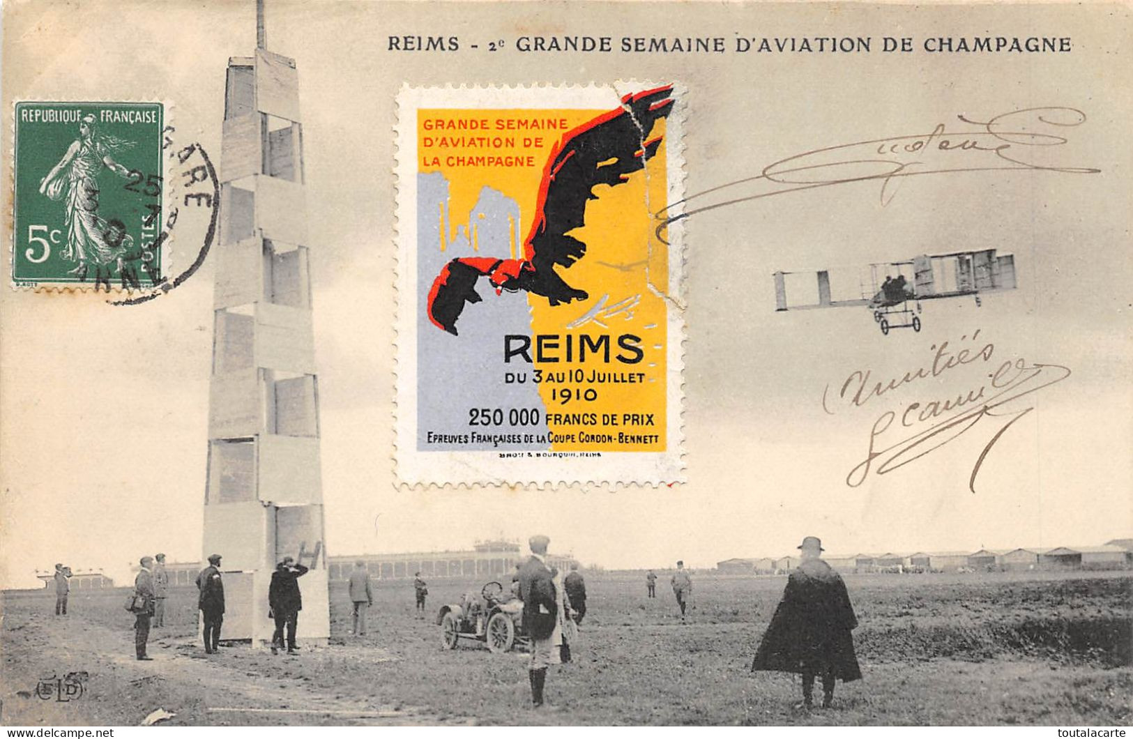 CPA REIMS 2è  GRANDE SEMAINE D'AVIATION DE CHAMPAGNE 1910 - Riunioni