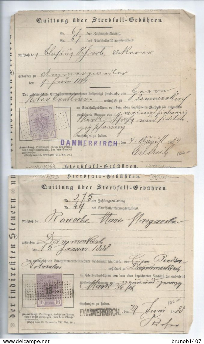 LOT DE 2 DOCUMENTS ALLEMAGNE  1888 - 1800 – 1899