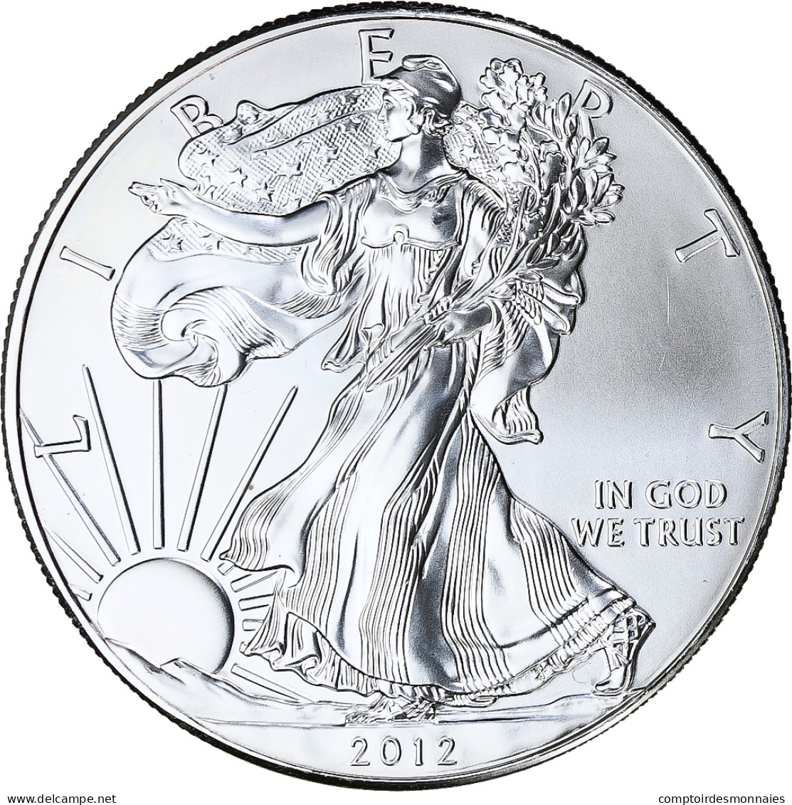 États-Unis, 1 Dollar, 1 Oz, Silver Eagle, 2012, Philadelphie, Argent, FDC - Silver