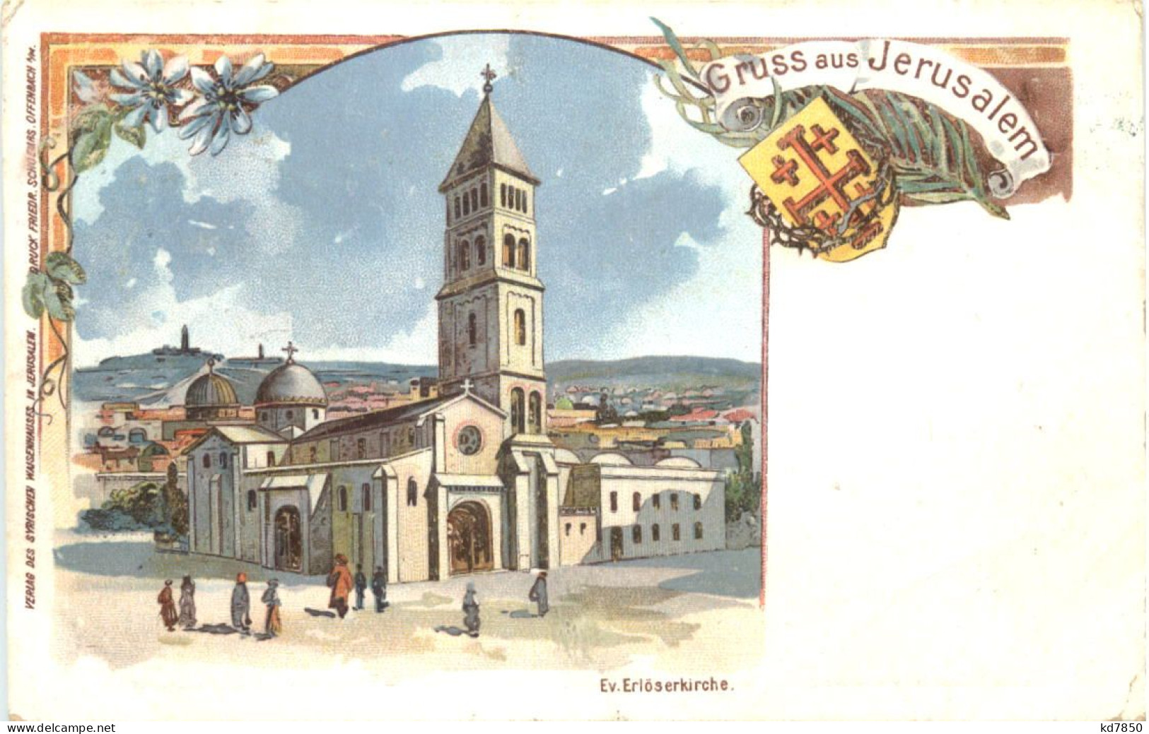 Gruss Aus Jerusalem - Litho - Palästina