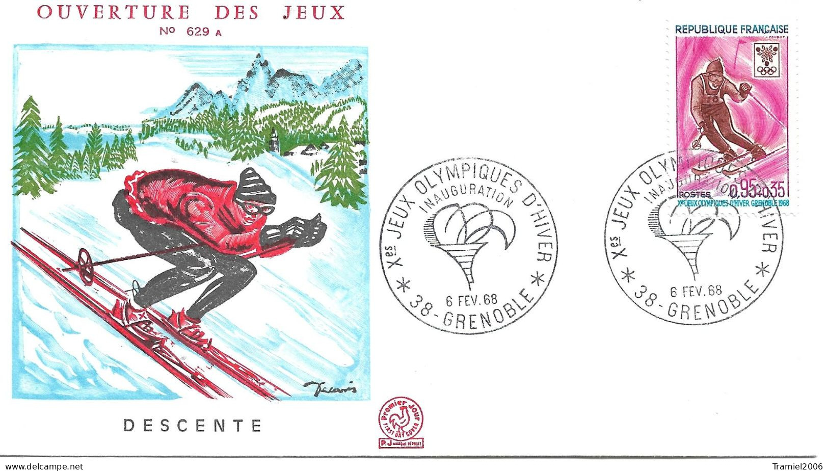 FRANCE 1968 - YT 1547 - Xe Jeux Olympiques D'Hiver Grenoble 1968 - INAUGURATION - 06.02.1968 - 1960-1969