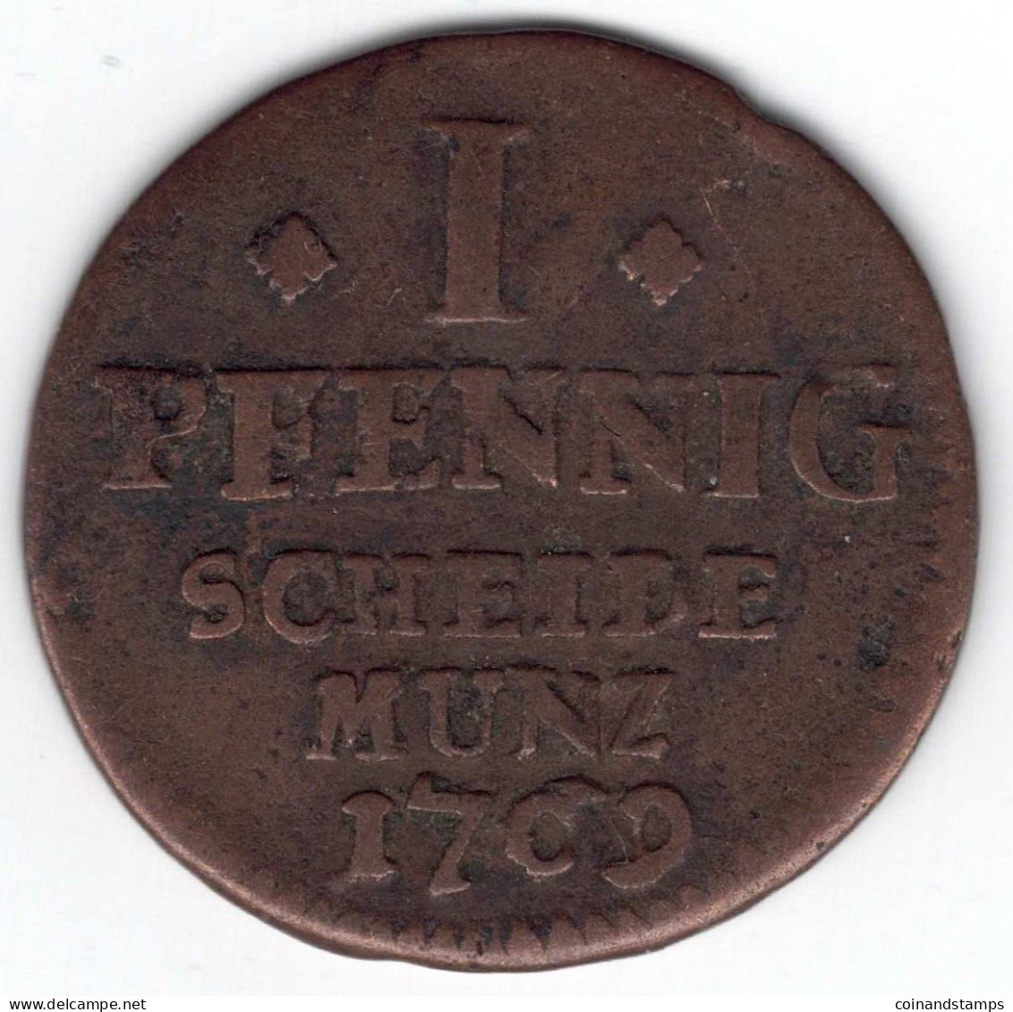 Erfurt / Mainz Johann Friedrich Karl Graf Von Ostheim (1743-1763) I Pfennig 1759 (Cu.) Schön 23, Ss - Piccole Monete & Altre Suddivisioni