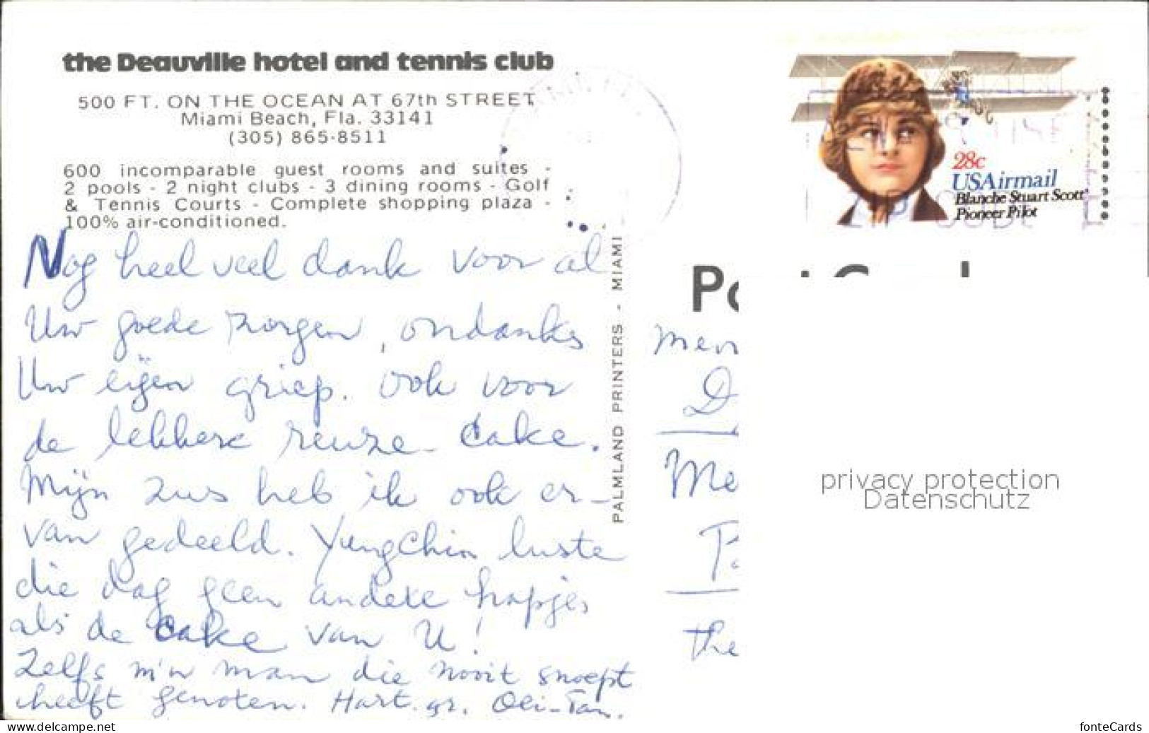 72288037 Miami_Beach Fliegeraufnahme The Deauville-Hotel And Tennis-Club - Autres & Non Classés