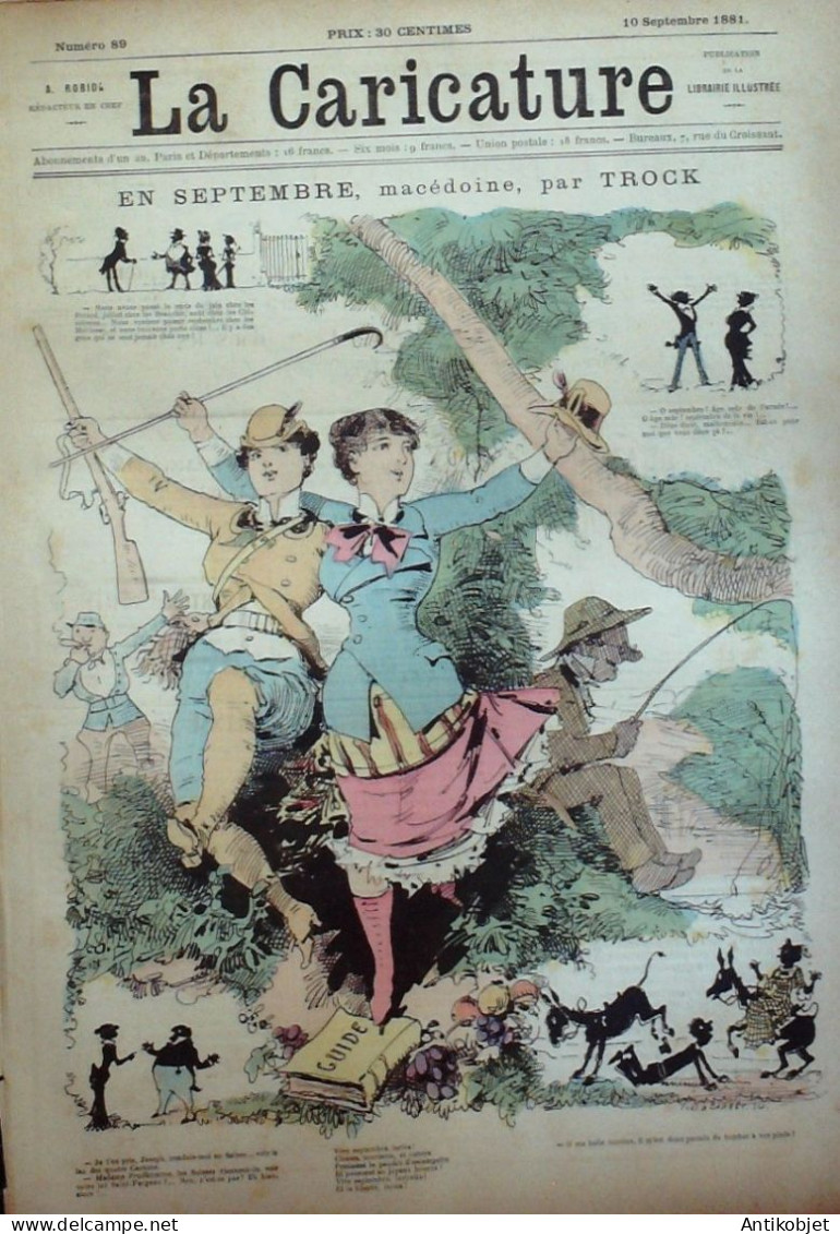 La Caricature 1881 N°  89 Septembre Macédoine Trock Barret Loys Balivernes Draner - Magazines - Before 1900