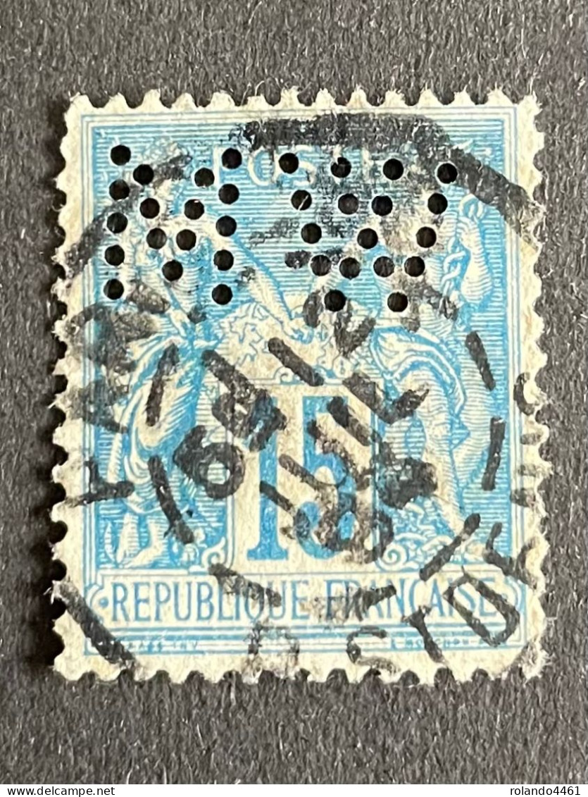 FRANCE M N° 90 Sage MW 127 Indice 5 Perforé Perforés Perfins Perfin Superbe ! - Autres & Non Classés