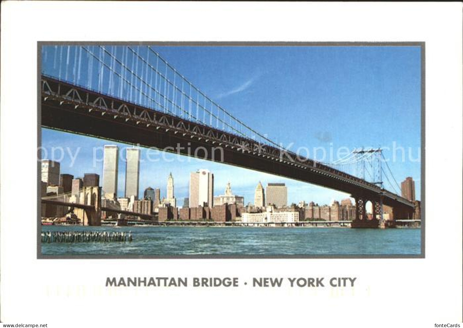 72285549 New_York_City Manhattan Bridge East River Skyline Twin Towers - Andere & Zonder Classificatie