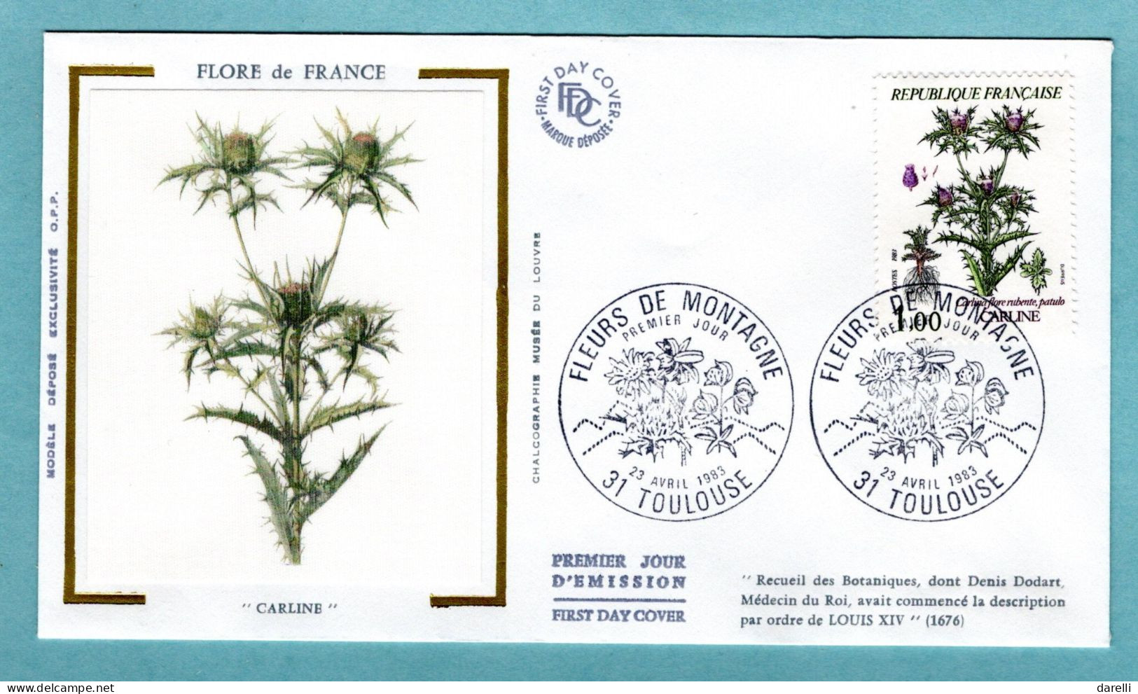 FDC France 1983 - Fleurs De Montagne - Carline - YT 2266 - 31 Toulouse - 1980-1989