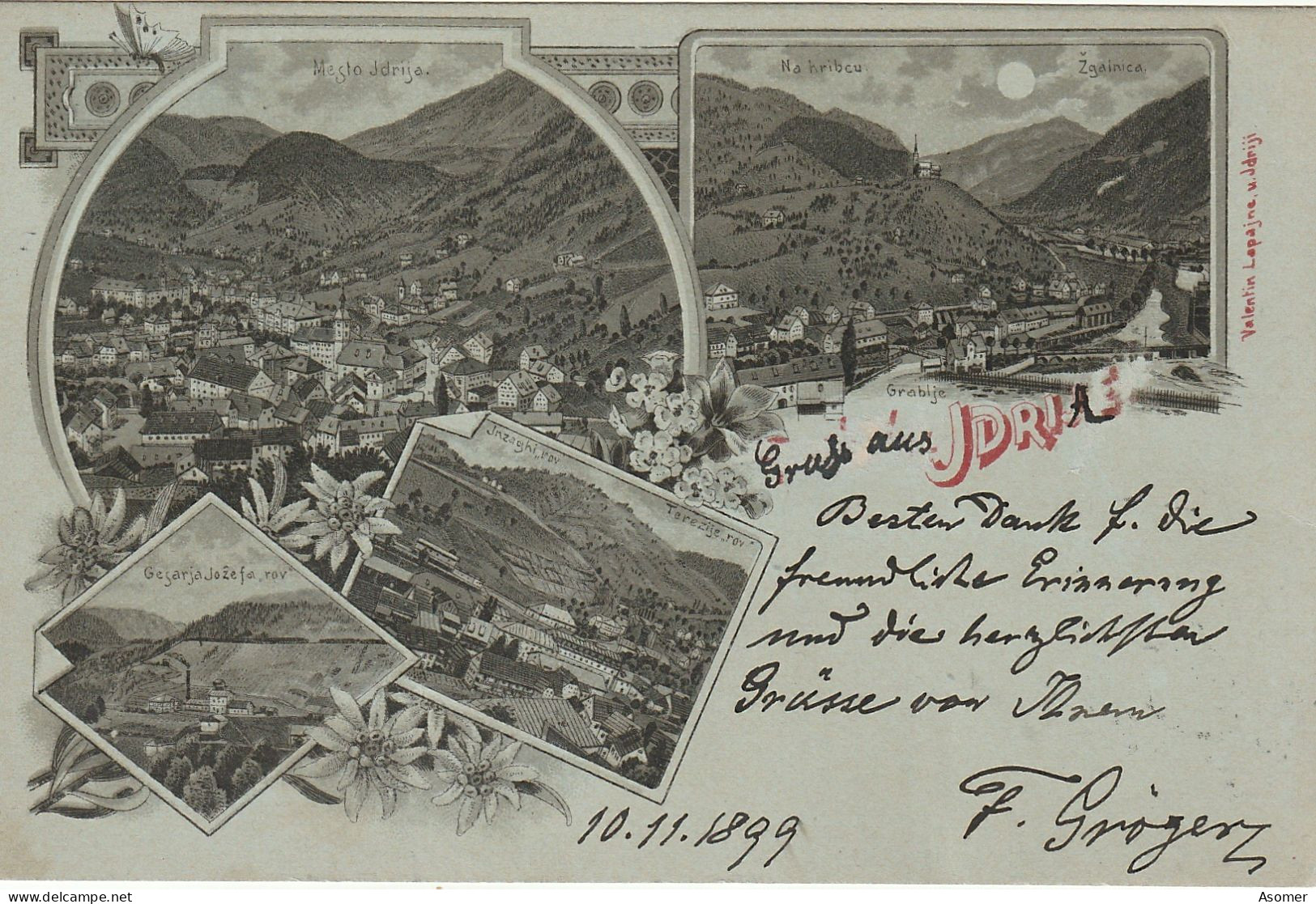 LITHO: Slovenia - Idria, Idrija Ponoči 1899 - Slovenië