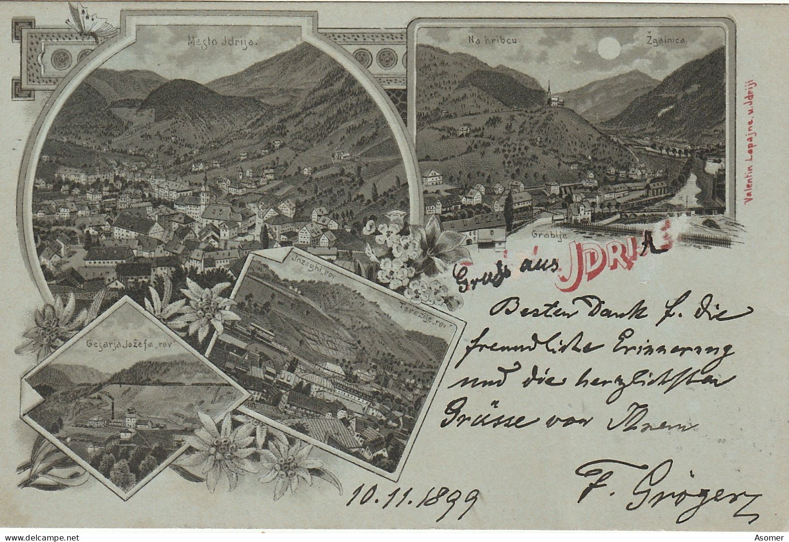 LITHO: Slovenia - Idria, Idrija Ponoči 1899 - Eslovenia