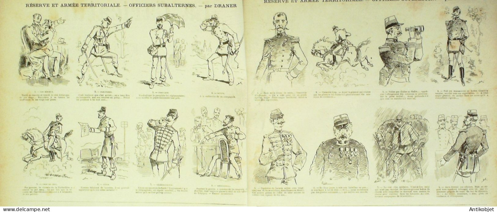 La Caricature 1881 N°  91 Réserve & Armée Territoriale Barret Draner Voyage Robida - Revistas - Antes 1900