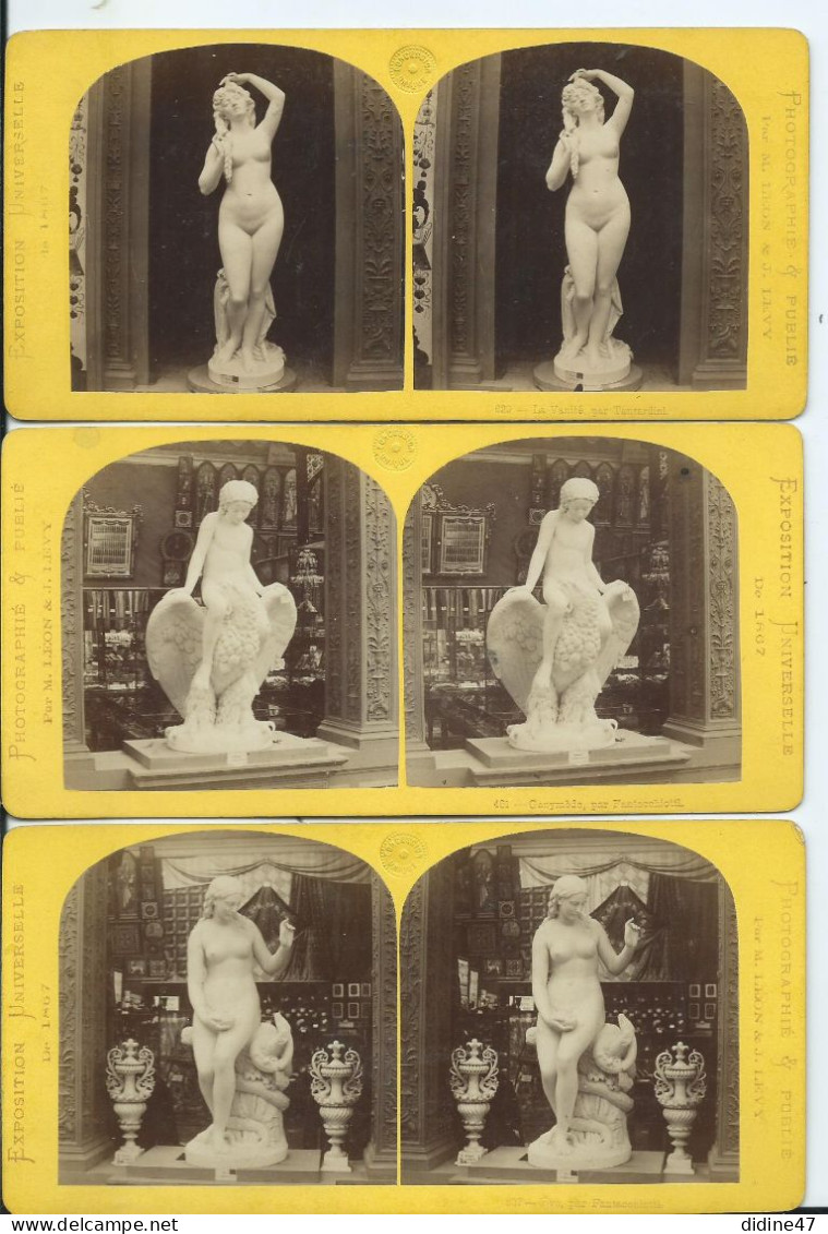 PHOTOS STÉRÉOSCOPIQUES - PARIS - EXPOSITION UNIVERSELLE DE 1867- Lot De 3 Vues - Photos Stéréoscopiques