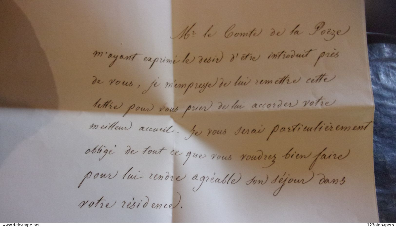 1849 CACHET CIRE AMBASSADE DE FRANCE A CONSTANTINOPLE A MONSIEUR COMTE DE LA POEZE PERA THERAPIE TURKEY