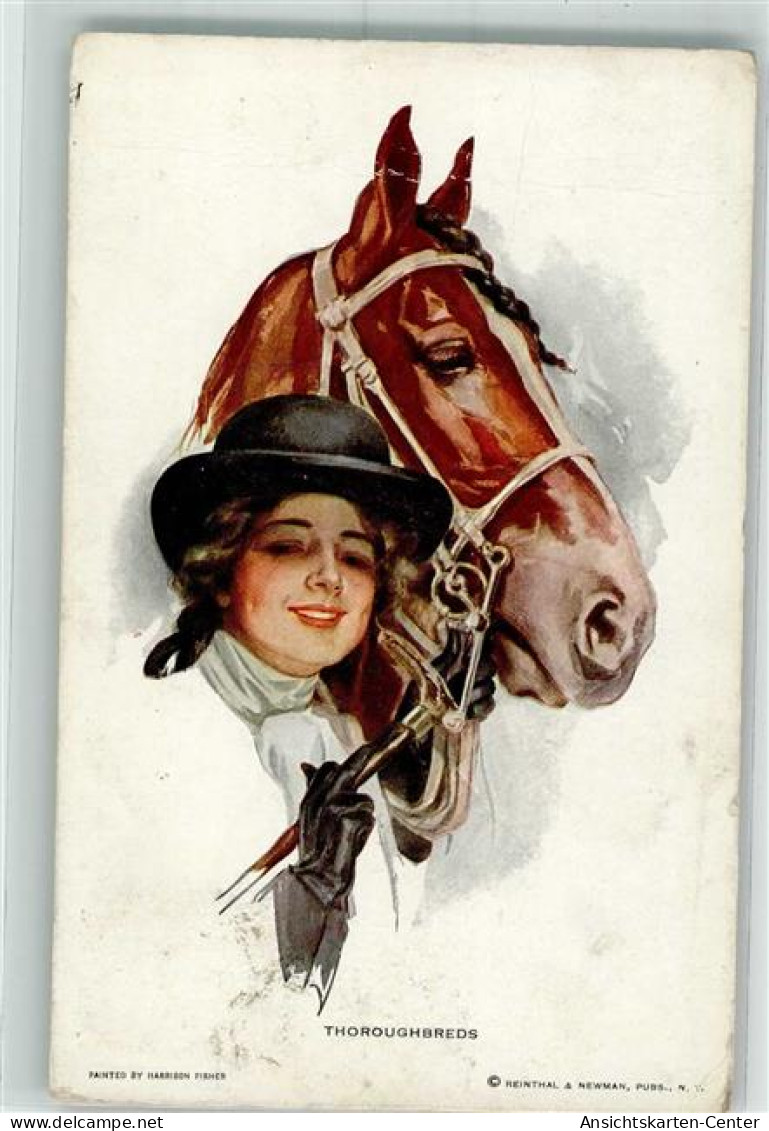 39802502 - Frau Pferd Reinthal Und Newman Nr.304 Kuenstlerkarte - Fisher, Harrison