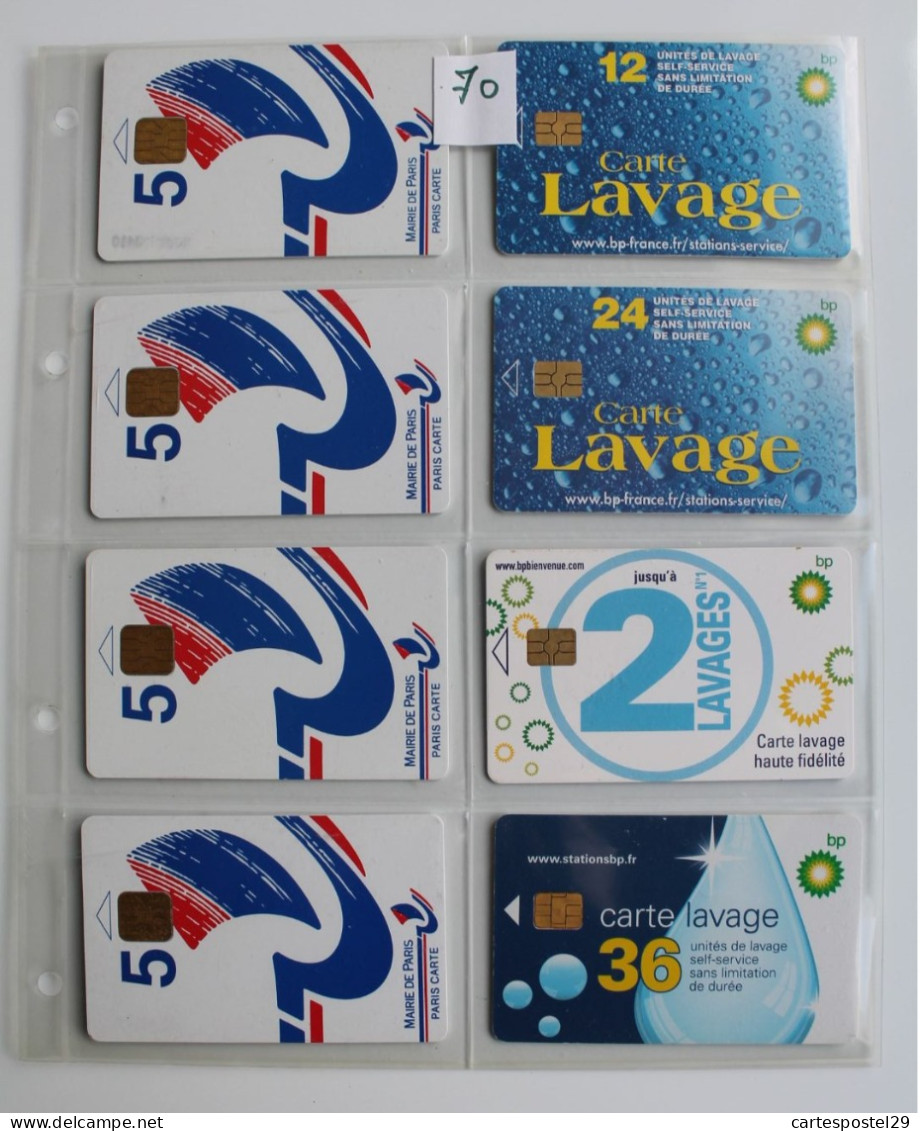 LOT DE 8 CARTES DE LAVAGE AVEC SA FEUILLE DE CLASSEMENT - Collezioni