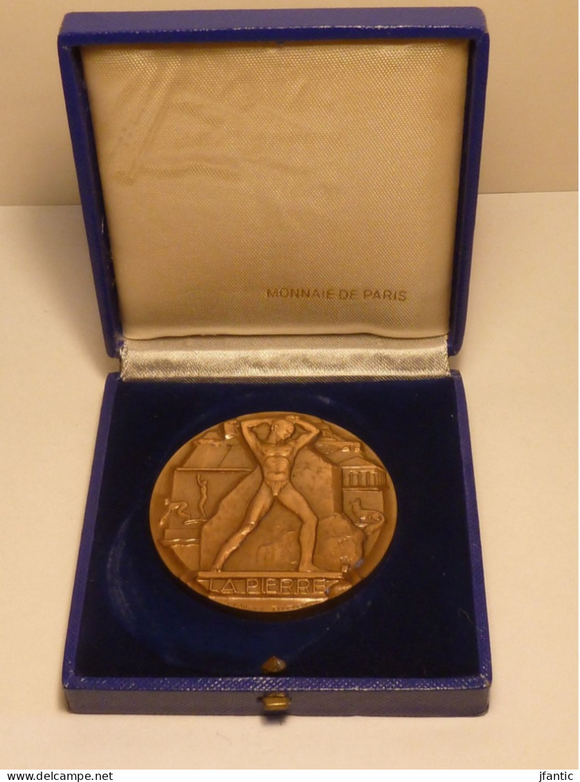 Georges Ridet, La Pierre, Médaille Ancienne En Bronze, Monnaie De Paris, XX è. - Andere & Zonder Classificatie