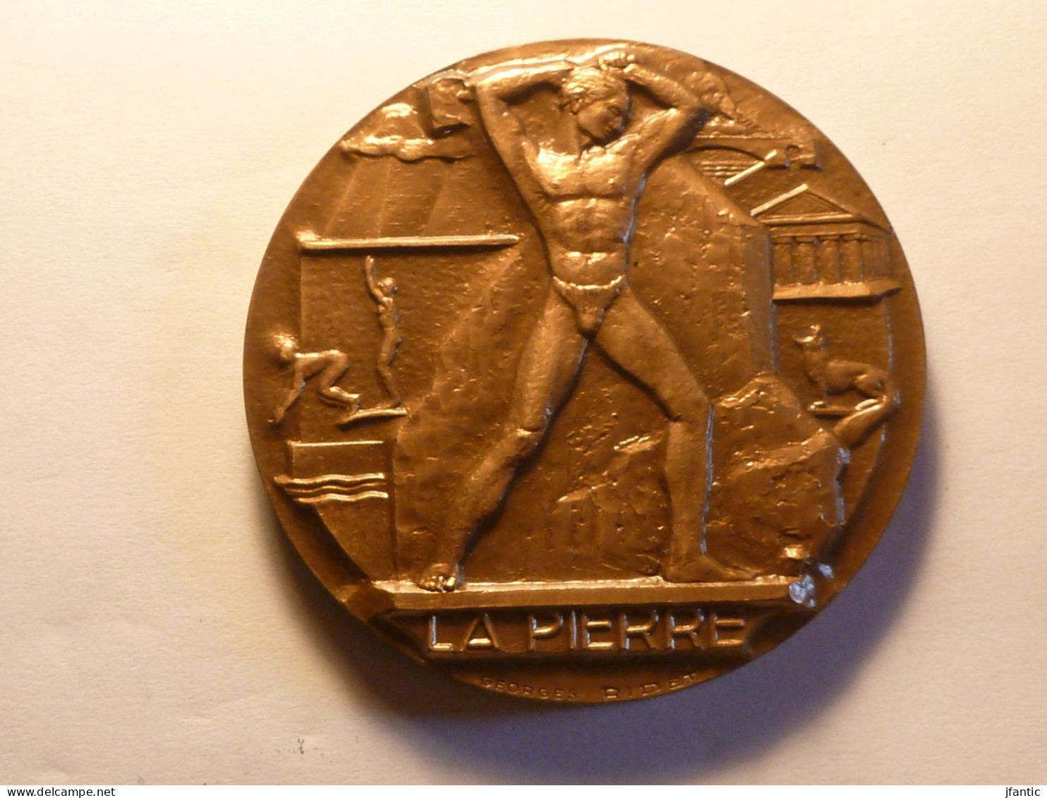 Georges Ridet, La Pierre, Médaille Ancienne En Bronze, Monnaie De Paris, XX è. - Andere & Zonder Classificatie