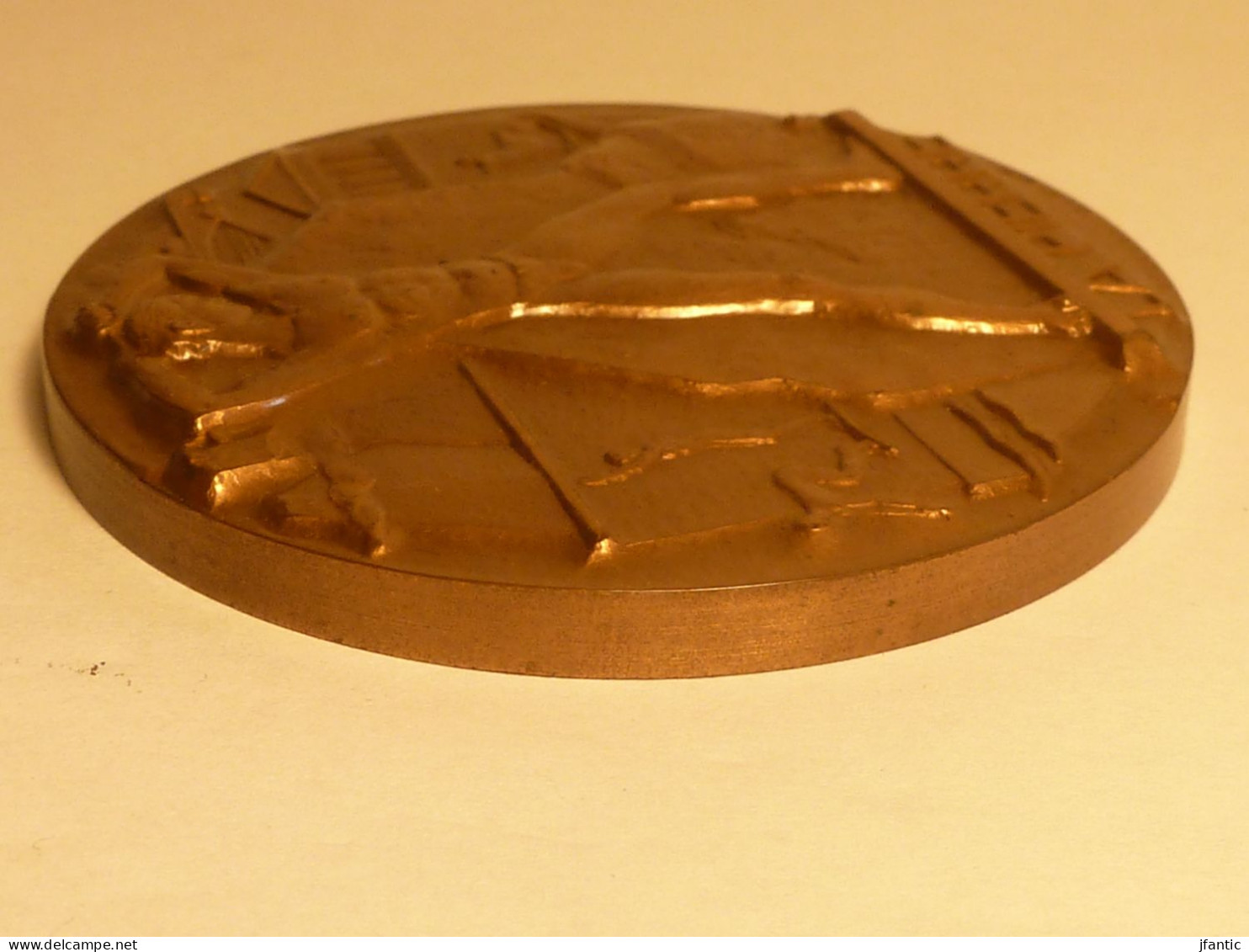 Georges Ridet, la pierre, médaille ancienne en bronze, monnaie de Paris, XX è.