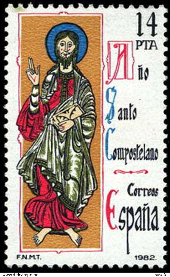 España 1982 Edifil 2649 Sello ** Año Santo Compostelano Ilustración Del Códice Calixtino Michel 2537 Yvert 2277 Spain - Neufs