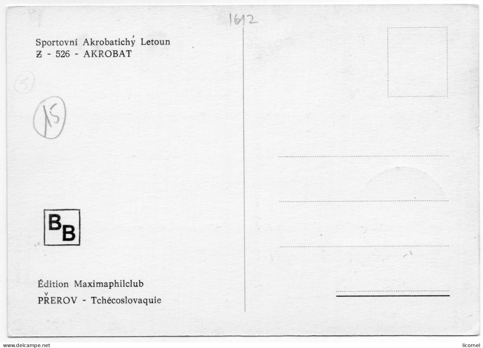 Tchecoslovaquie: Carte Maxi 1968 Avion - Altri & Non Classificati