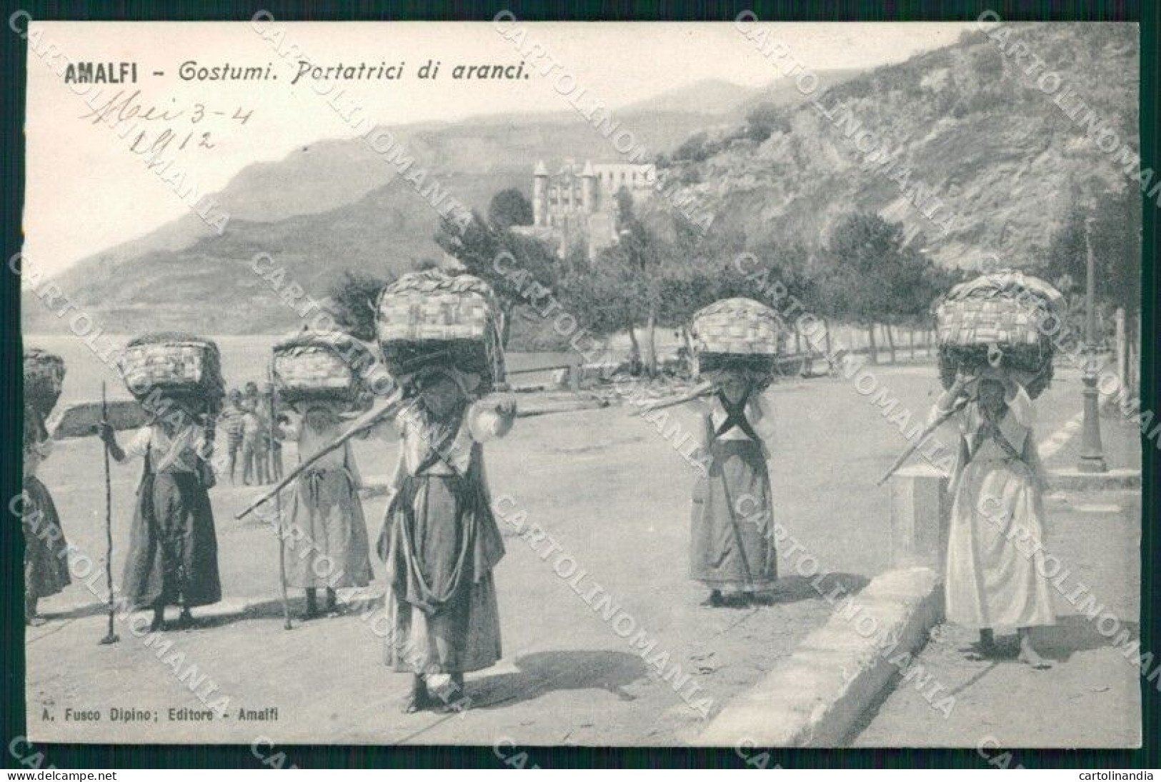 Salerno Amalfi Costumi Portatrici Di Aranci Cartolina MX1278 - Salerno