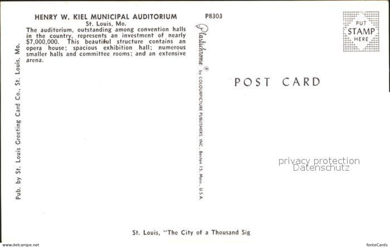72282211 St Louis Missouri Henry W. Kiel Municipal Auditorium   - Other & Unclassified