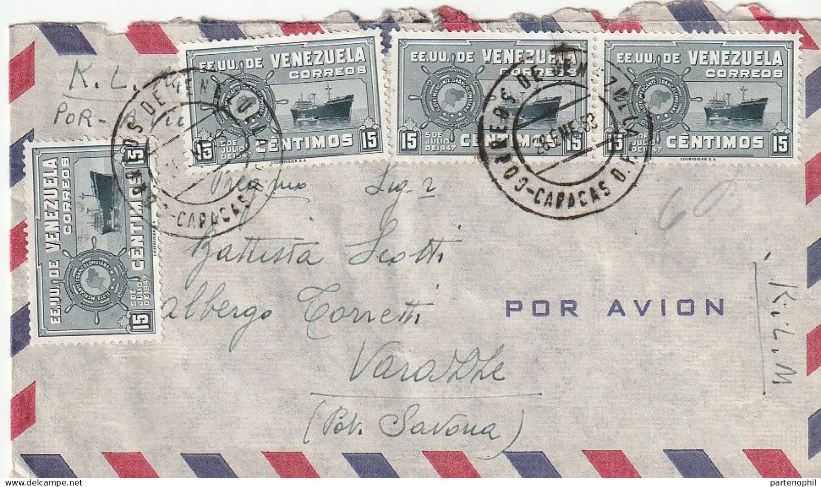 Venezuela 1953 -  Postgeschichte - Storia Postale - Histoire Postale - Venezuela