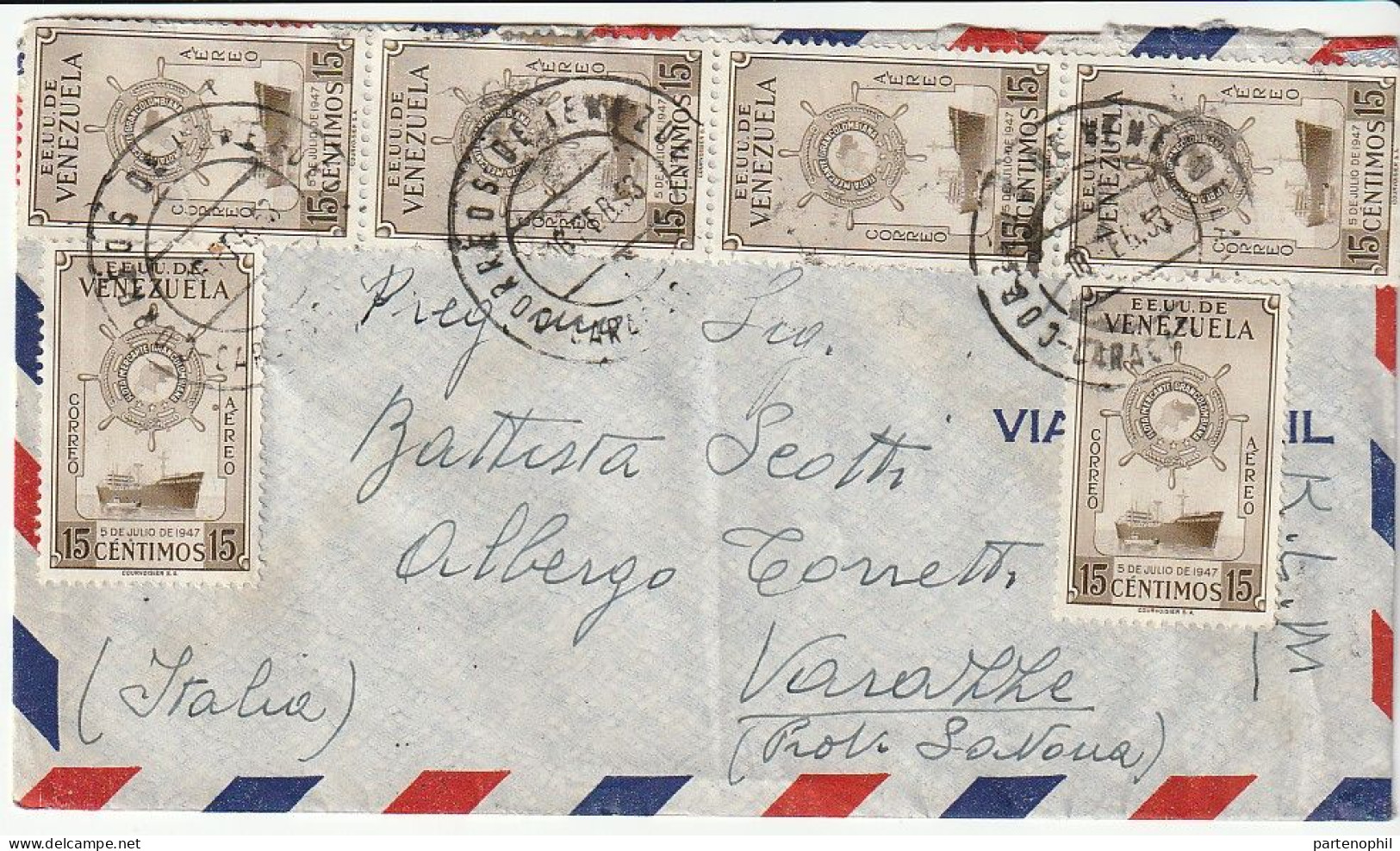 Venezuela 1953 -  Postgeschichte - Storia Postale - Histoire Postale - Venezuela