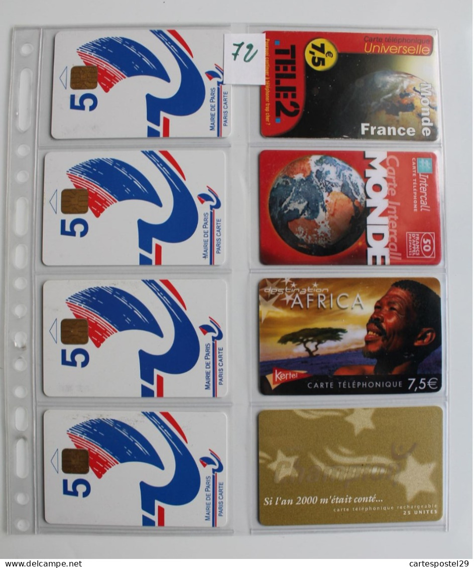 LOT DE 8 CARTES  AVEC SA FEUILLE DE CLASSEMENT - Lots - Collections