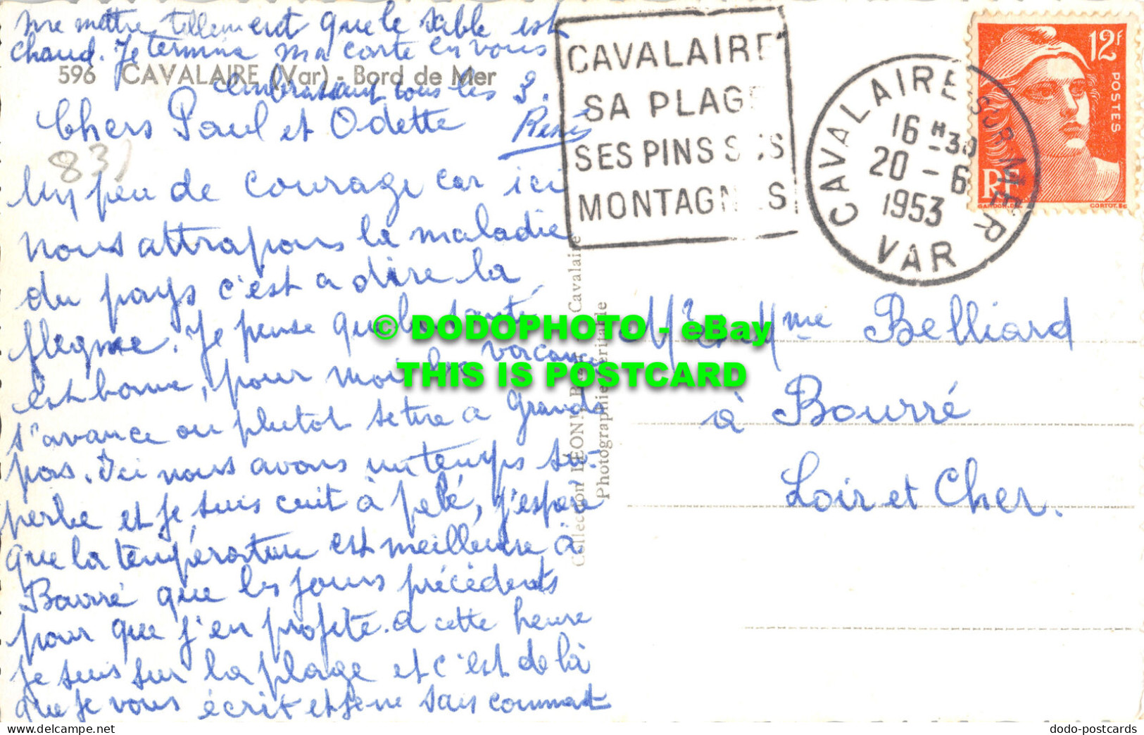 R489790 Cavalaire. Var. Bord De Mer. Collection Leon. RP. 1953 - Wereld