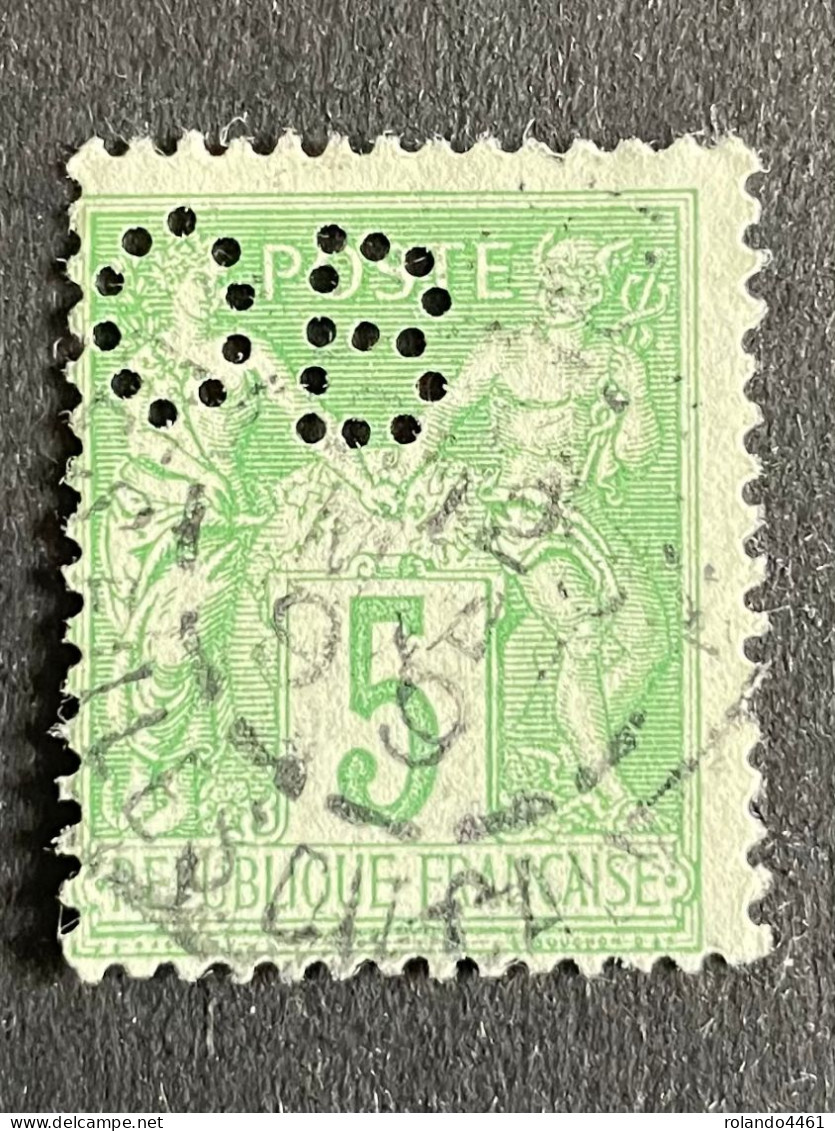 FRANCE O N°106 OB 3 Indice 3 Sage Perforé Perforés Perfins Perfin Superbe !! - Other & Unclassified