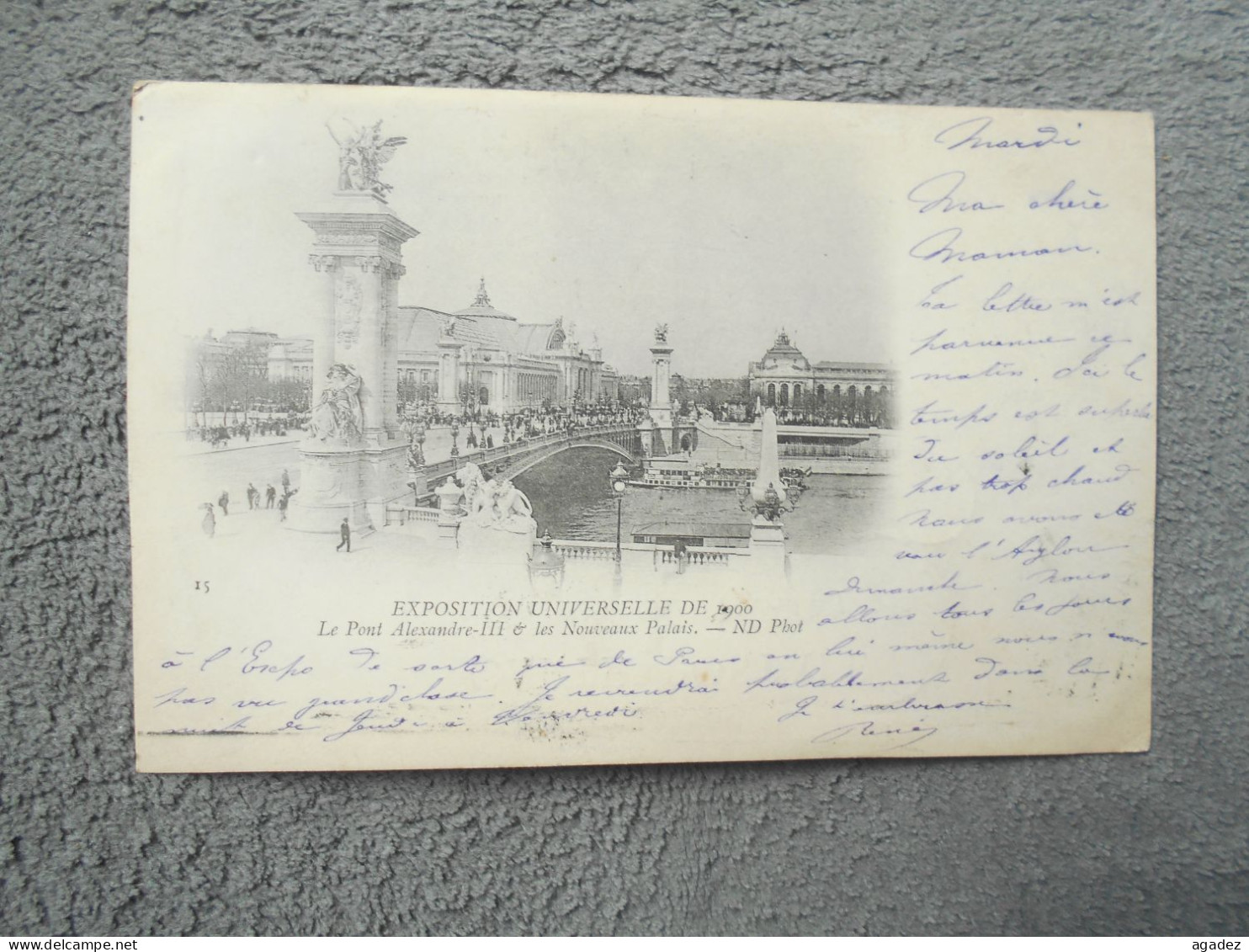 CPA Paris Exposition  Universelle De 1900 Le Pont Alexandre III.Les Nouveaux Palais Envoyée à Heusy Verviers - Tentoonstellingen