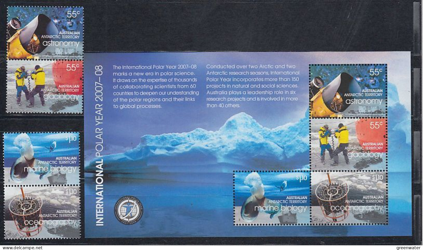 AAT 2008 International Polar Year 4v +  M/s ** Mnh (59627) - Ongebruikt