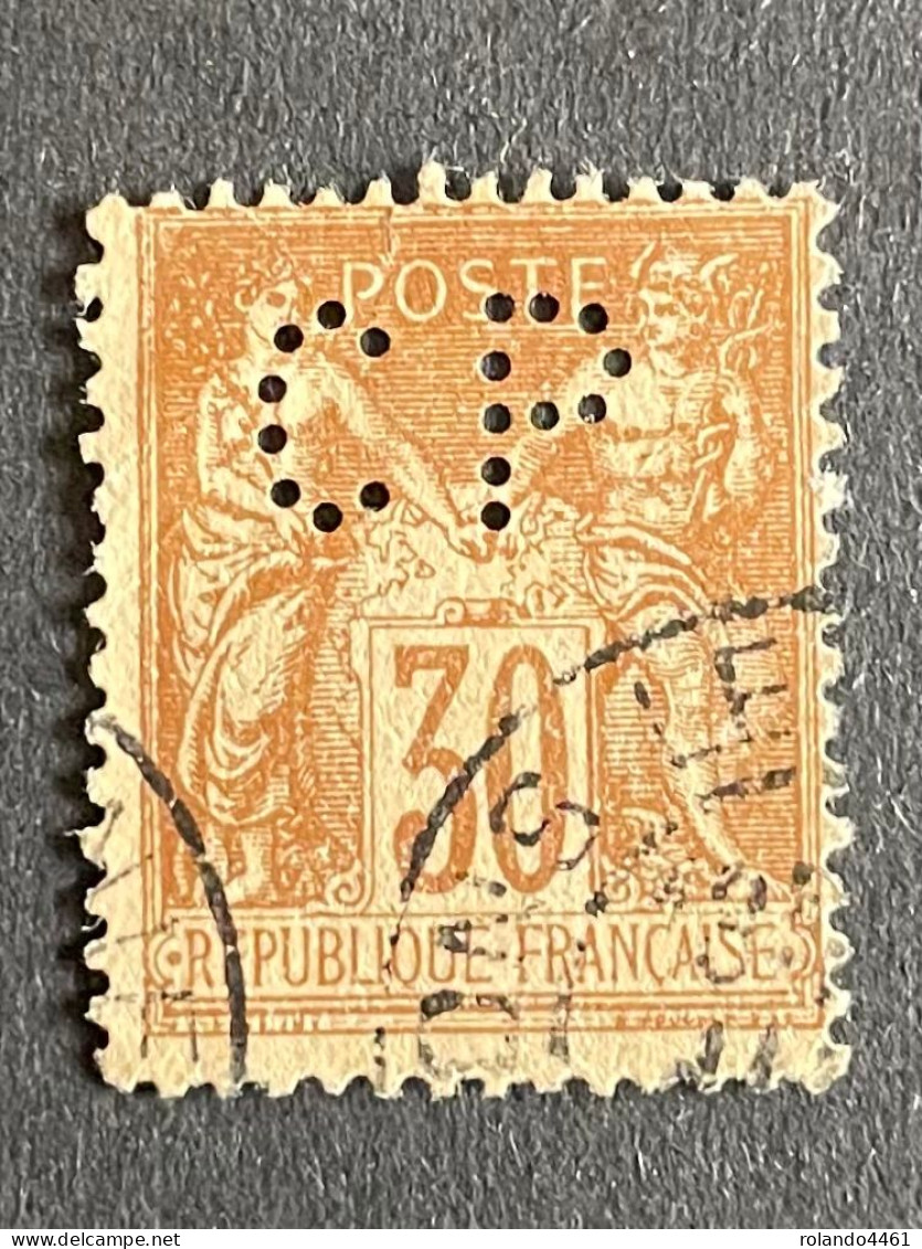 FRANCE C N° 80 Sage CP 332 Indice 3  Perforé Perforés Perfins Perfin !! - Sonstige & Ohne Zuordnung