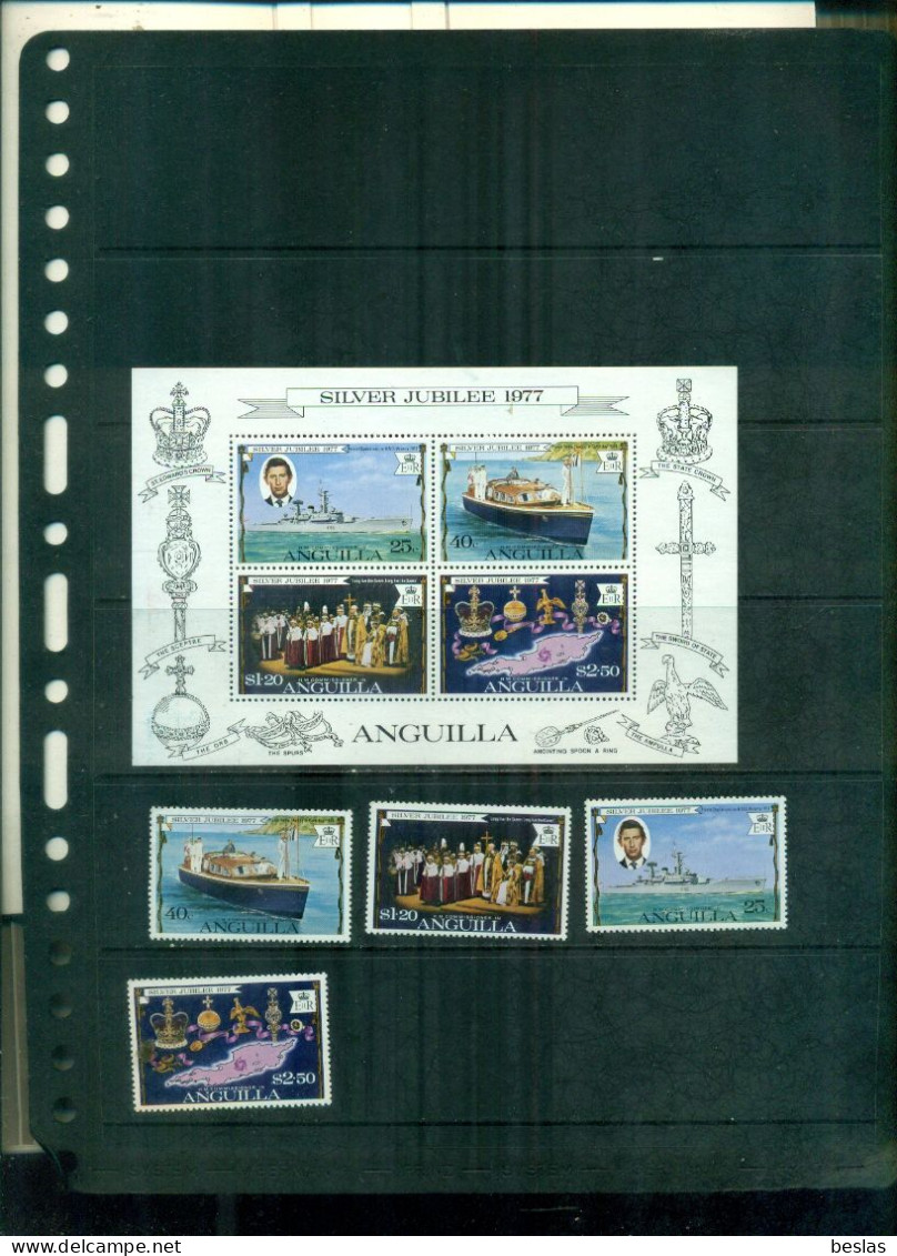 ANGUILLA SILVER JUBILEE 4 VAL+   BF  NEUFS A PARTIR DE 0.75 EUROS - Anguilla (1968-...)