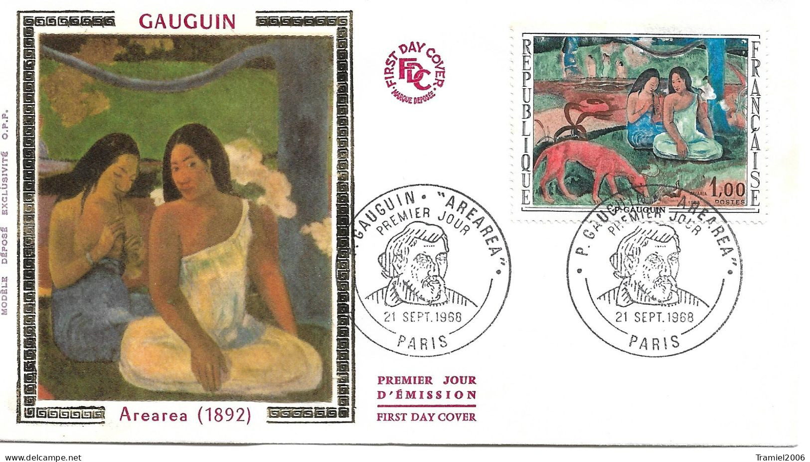 FRANCE 1968 - YT 1568 - GAUGUIN - Arearea - 21;09;1968 - 1960-1969