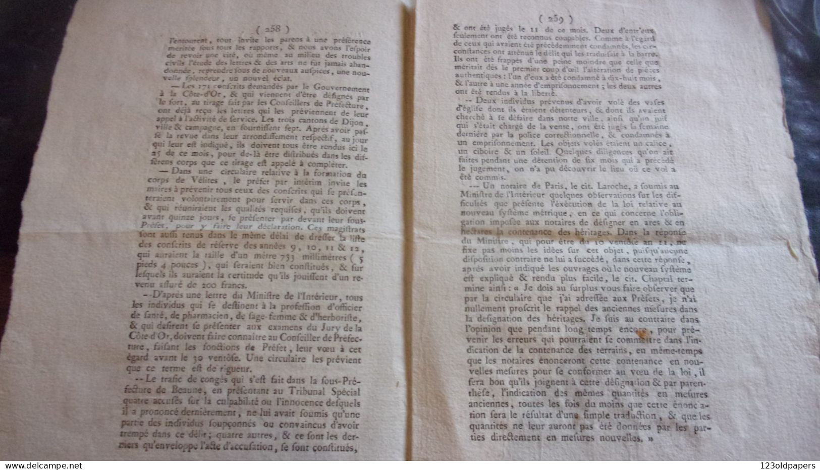 1804 JOURNAL DE LA COTE D OR  CARION DIJON TIMBRES FISCAUX  CONJURATION / CONSPIRATEURS / SOLEURE / ARCHIVES DUCS BOURGO - Historische Documenten