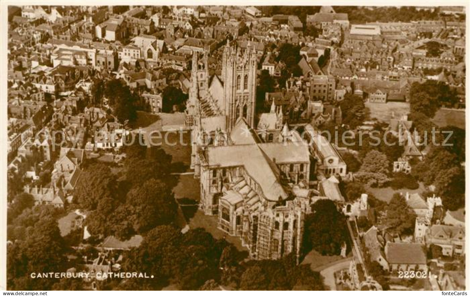 43039315 Canterbury Kent Cathedral Aerial View Valentines Postcard  - Other & Unclassified