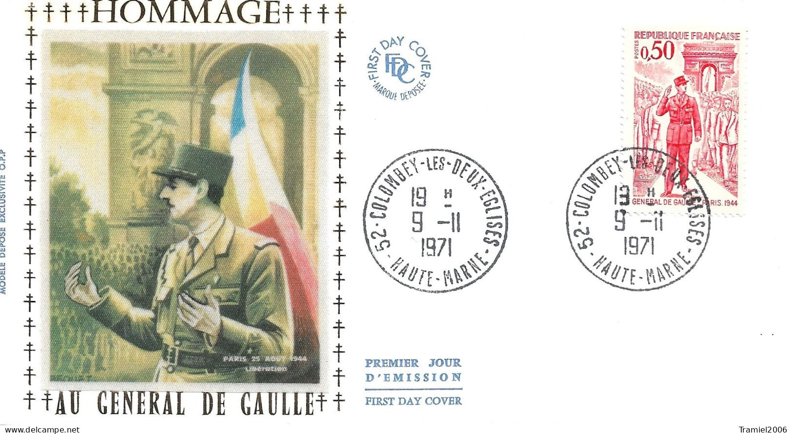 FRANCE 1971 - YT 1697 - Hommage Au Général DE GAULLE - 09.11.1971 - 1970-1979