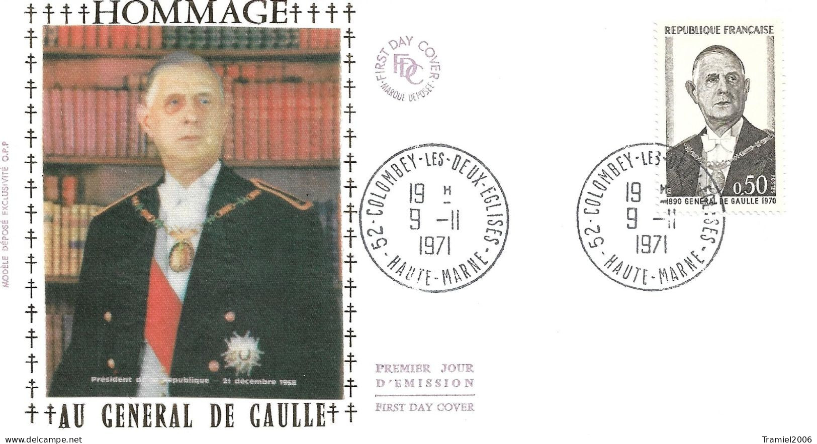 FRANCE 1971 - YT 1698 - Hommage Au Général DE GAULLE - 09.11.1971 - 1970-1979