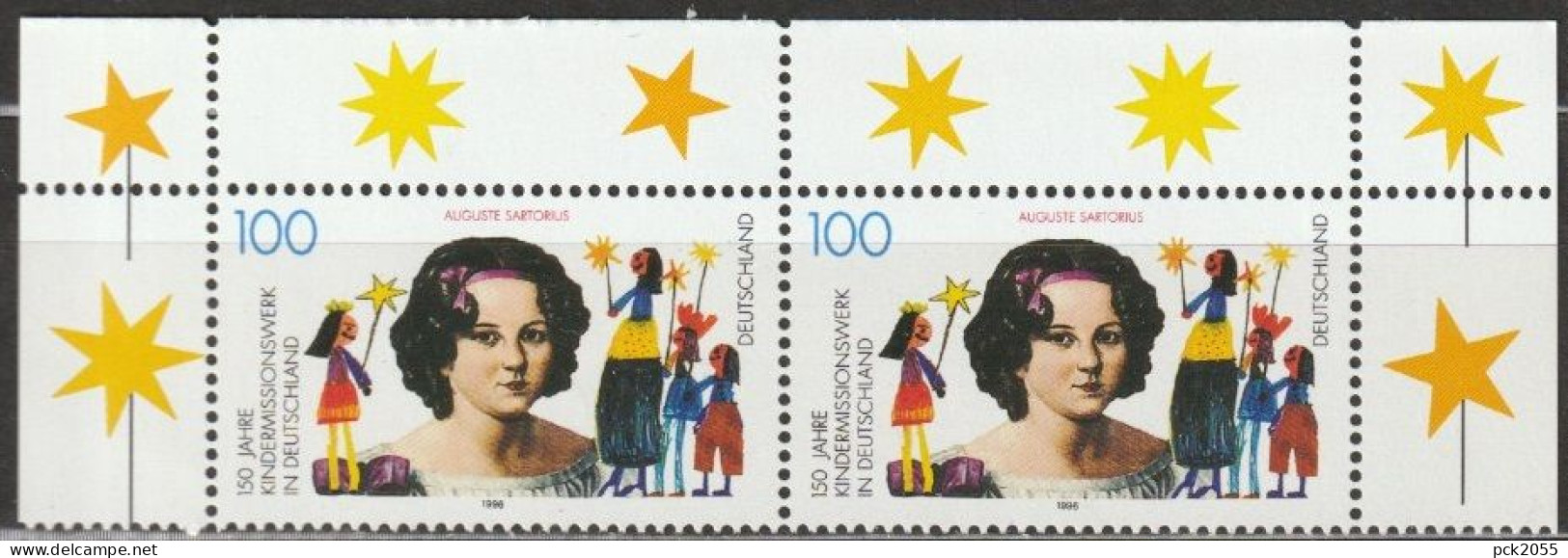 BRD 1996 MiNr.1834 Paar ** Postfrisch 150Jahre Kindermissionswerk In Deutschland ( A319 ) - Neufs