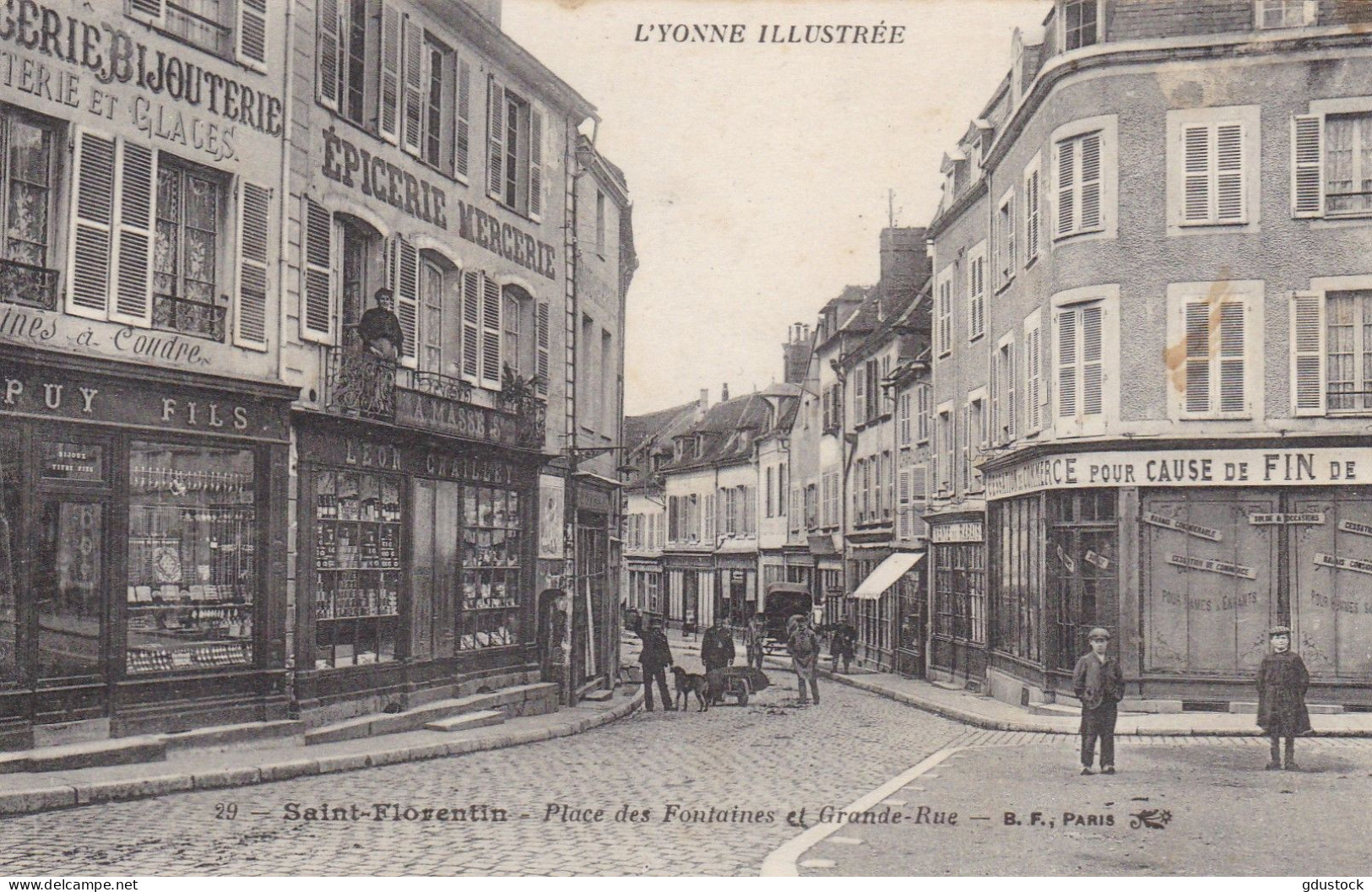 Yonne - Saint-Florentin - Place Des Fontaines Et Grande Rue - Saint Florentin