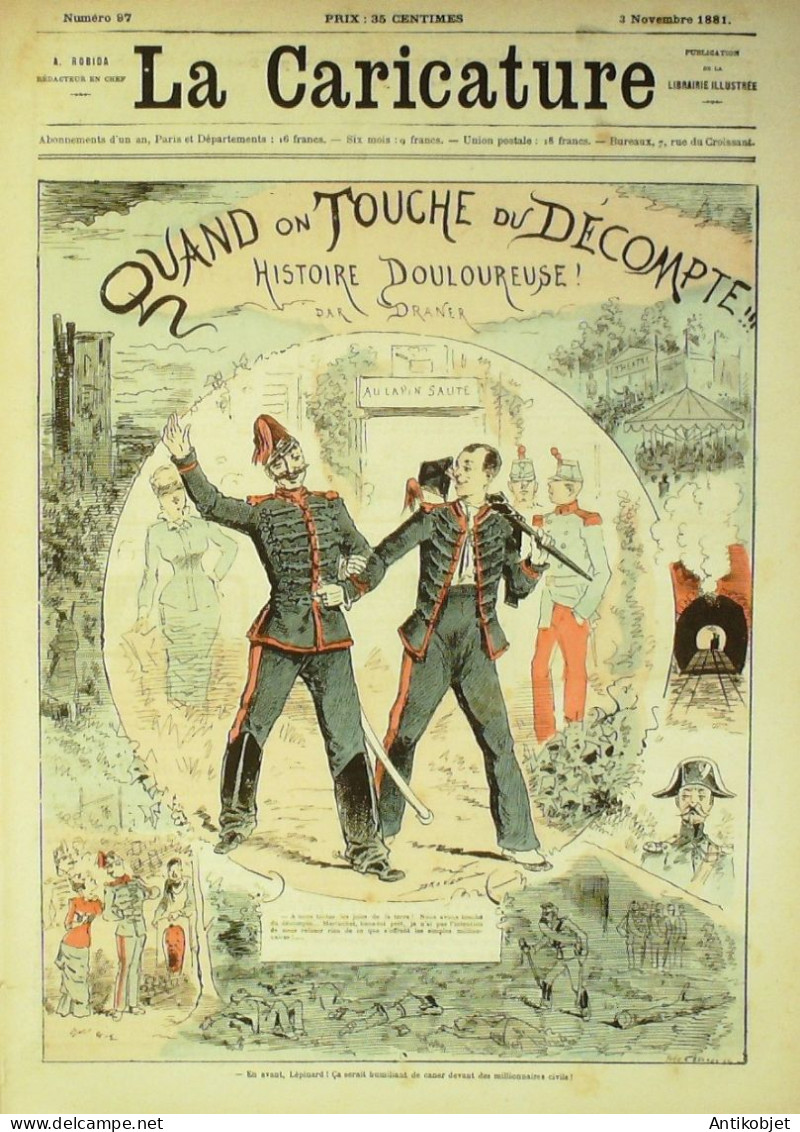 La Caricature 1881 N°  97 Quand On Touche Au Décompte Draner Barret Alphonse Daudet Robida - Riviste - Ante 1900