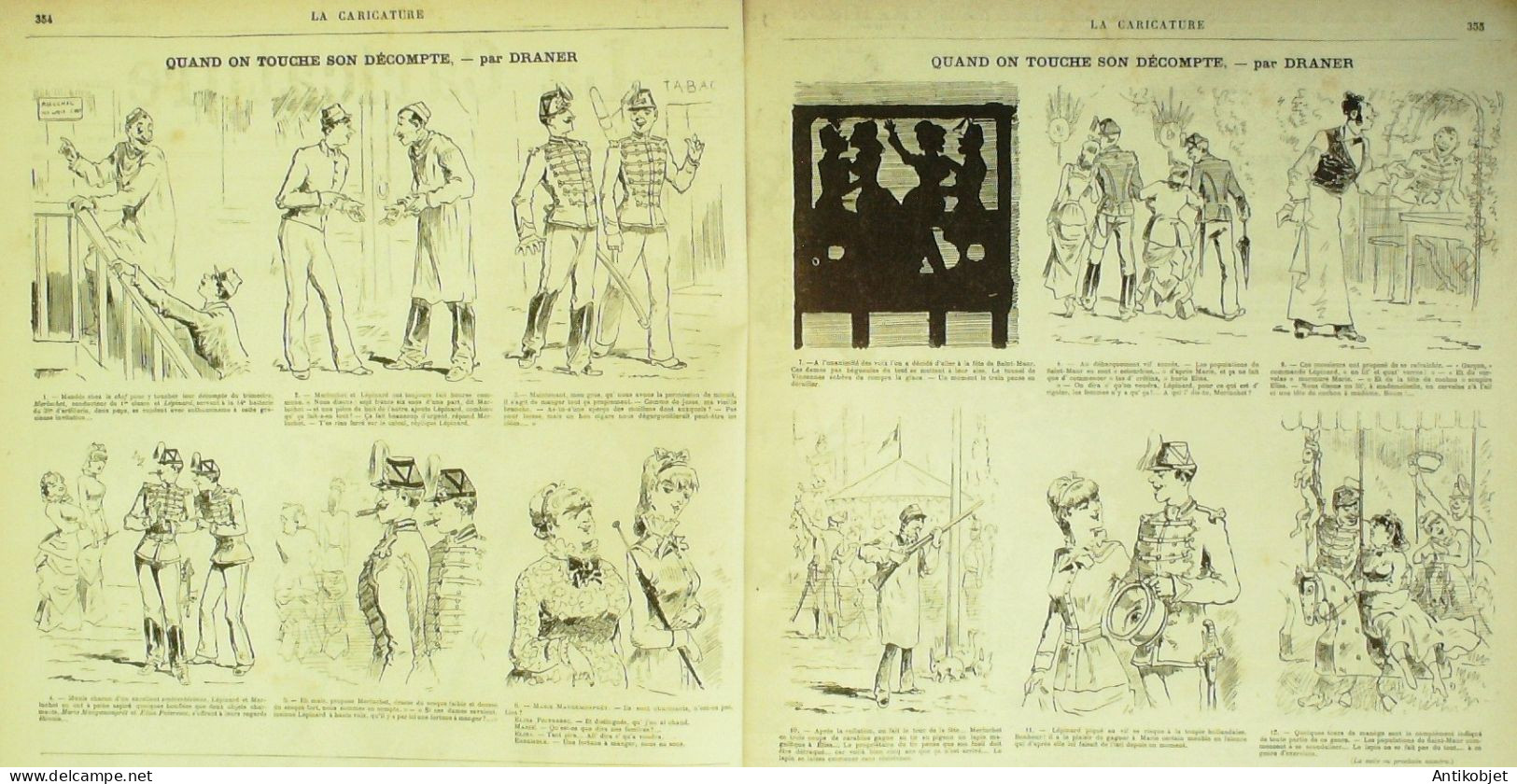 La Caricature 1881 N°  97 Quand On Touche Au Décompte Draner Barret Alphonse Daudet Robida - Revues Anciennes - Avant 1900