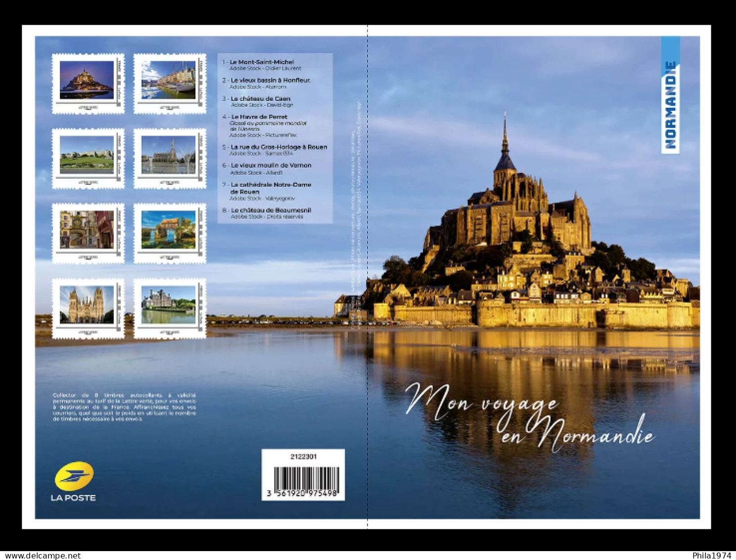 Collector 8 Timbres - Mon Voyage En Normandie - Lettre Verte - Collectors