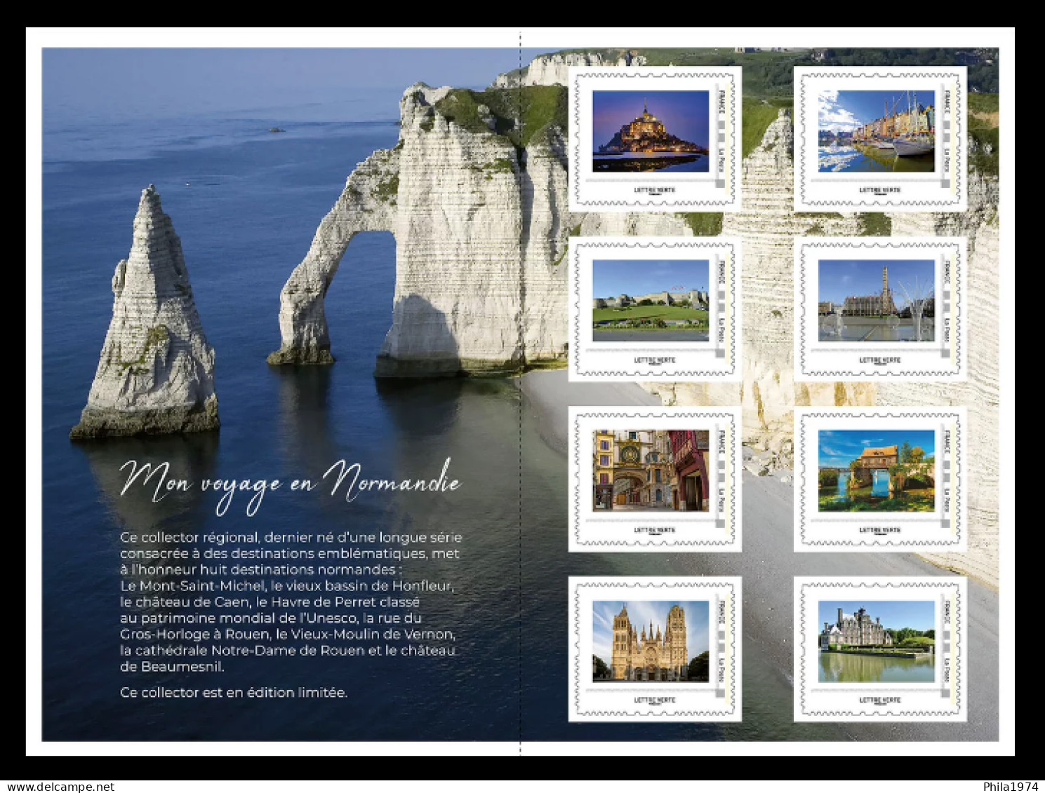 Collector 8 Timbres - Mon Voyage En Normandie - Lettre Verte - Collectors