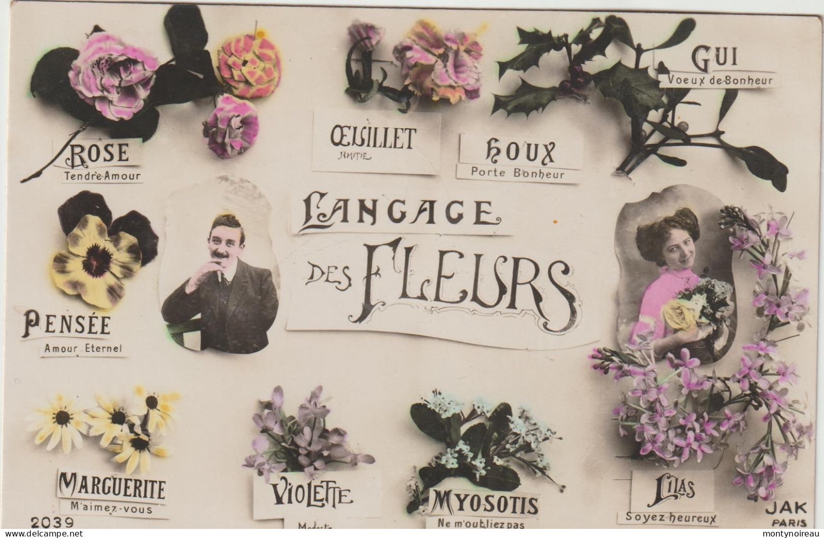 Langage Des  Fleurs  , Pensée, Violette, Houx, Gui, Lilas, Rose.... - Autres & Non Classés