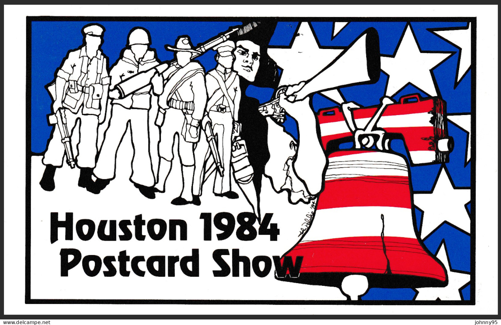 Houston Postcard Show 1984 - Création John Delullo - Militaires, Cloche, étoiles, Etc. T-P N° 1374 : Crazy Horse - Houston